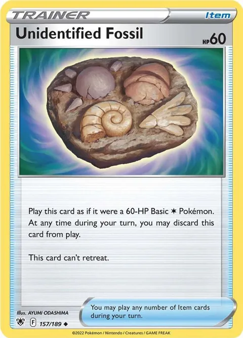 Unidentified Fossil #157/189 Pokémon card from Astral Radiance