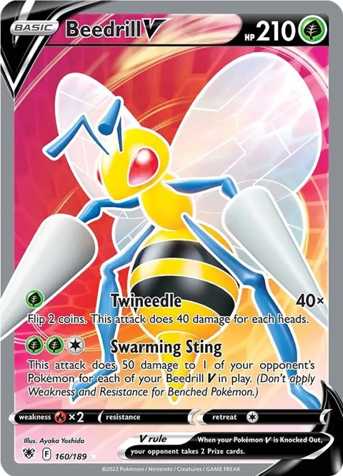 Beedrill V Full Art #160/189 Holofoil Pokémon card from Astral Radiance