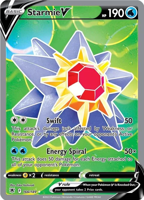 Starmie V Full Art #166/189 Holofoil Pokémon card from Astral Radiance