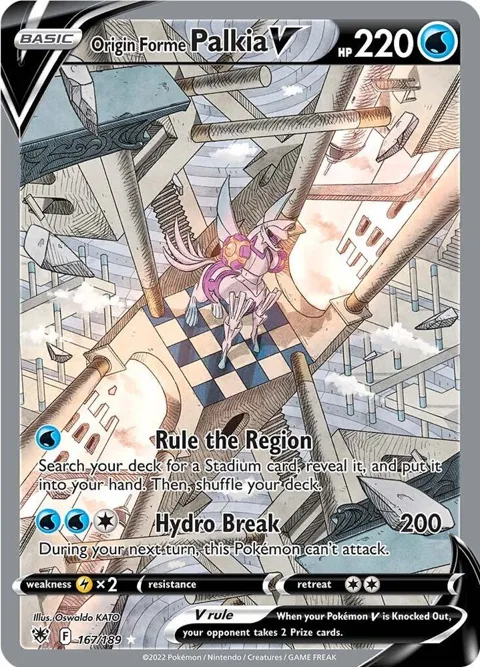 Origin Forme Palkia V Alt Art #167/189 Holofoil Pokémon card from Astral Radiance
