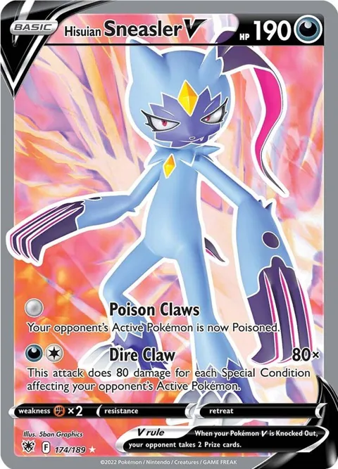 Hisuian Sneasler V Full Art #174/189 Holofoil Pokémon card from Astral Radiance