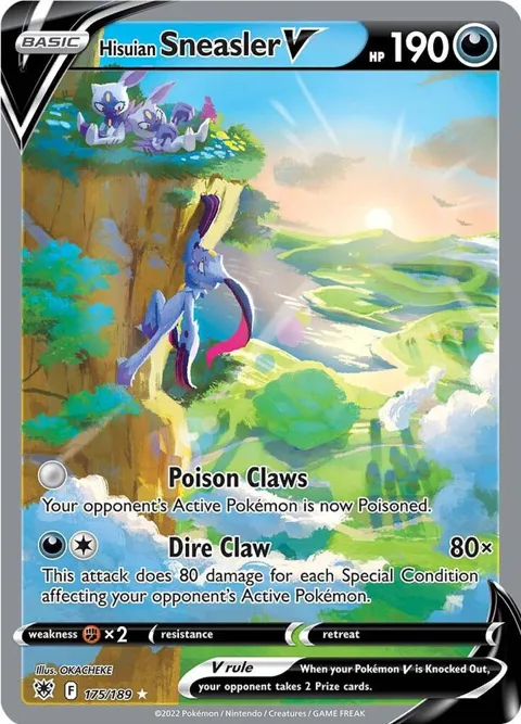 Hisuian Sneasler V Alt Art #175/189 Holofoil Pokémon card from Astral Radiance