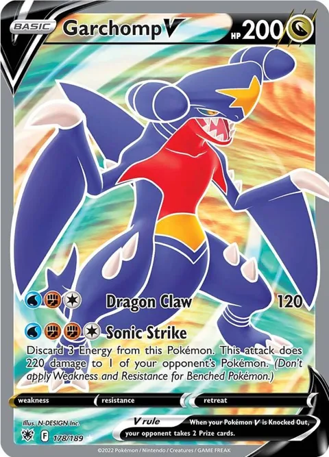 Garchomp V Full Art #178/189 Holofoil Pokémon card from Astral Radiance