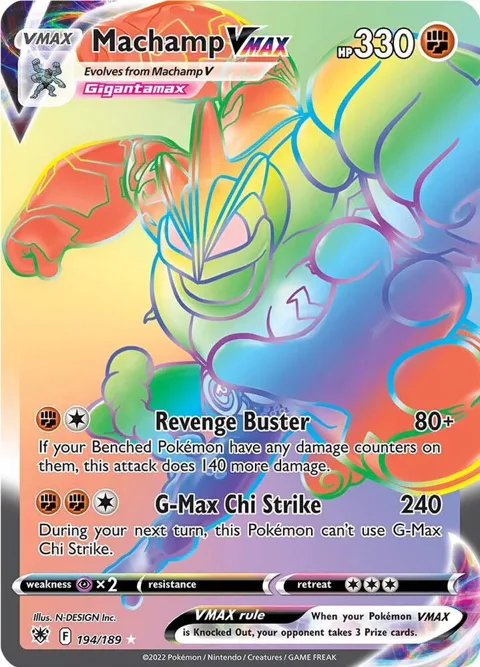 Machamp VMAX Secret Rare #194/189 Holofoil Pokémon card from Astral Radiance