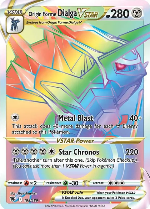 Origin Forme Dialga VSTAR - 198/189 Secret Rare #198/189 Holofoil Pokémon card from Astral Radiance