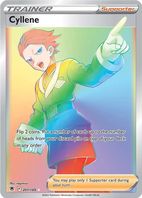 Cyllene Secret Rare #201/189 Holofoil Pokémon card from Astral Radiance