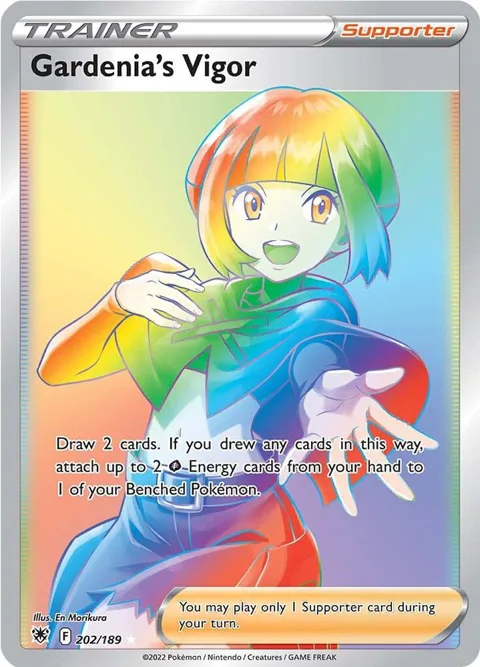 Gardenia's Vigor Secret Rare #202/189 Holofoil Pokémon card from Astral Radiance