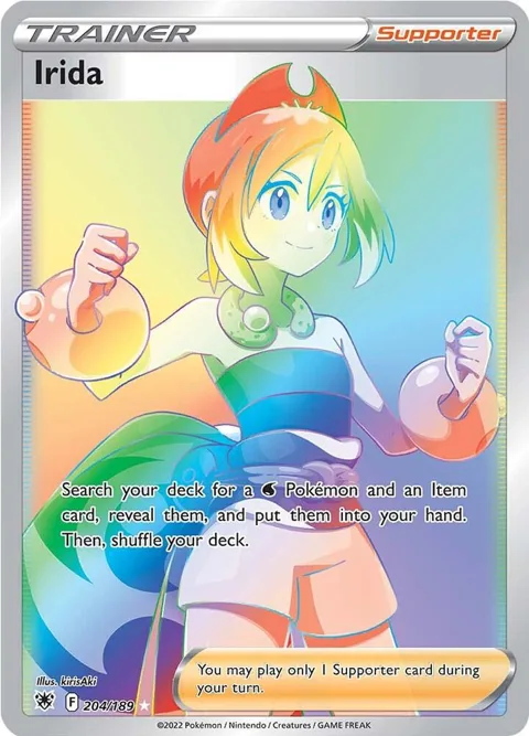 Irida Secret Rare #204/189 Holofoil Pokémon card from Astral Radiance