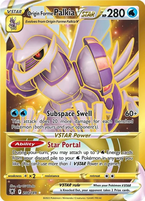 Origin Forme Palkia VSTAR Secret Rare 208 #208/189 Holofoil Pokémon card from Astral Radiance
