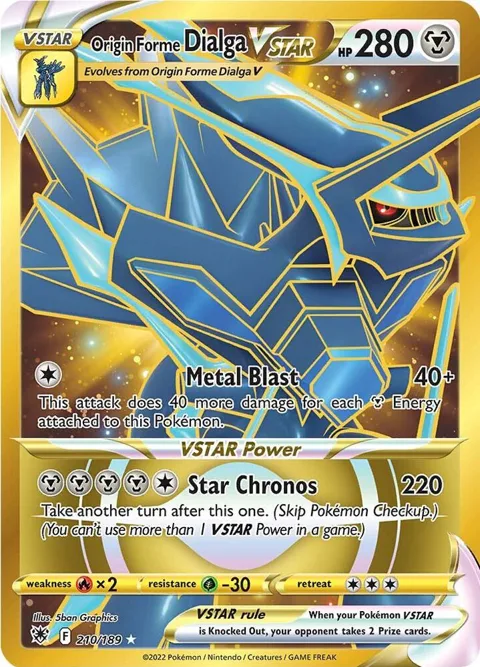 Origin Forme Dialga VSTAR - 210/189 Secret Rare #210/189 Holofoil Pokémon card from Astral Radiance