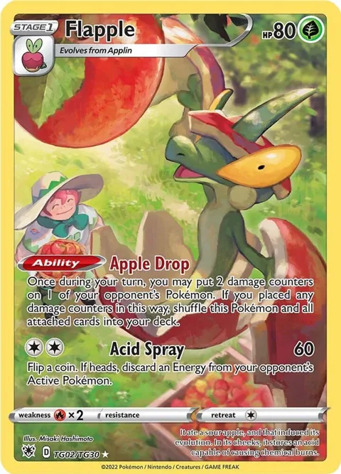 Flapple #TG02/TG30 Holofoil Pokémon card from Astral Radiance Trainer Gallery