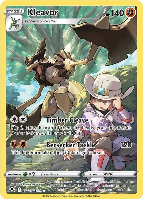 Kleavor #TG08/TG30 Holofoil Pokémon card from Astral Radiance Trainer Gallery