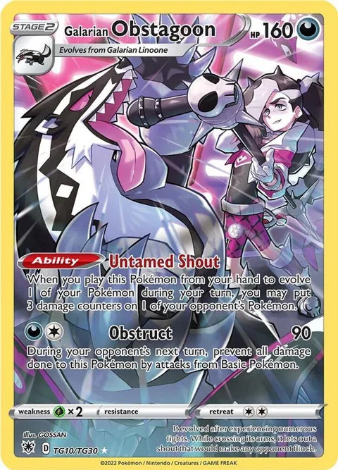 Galarian Obstagoon #TG10/TG30 Holofoil Pokémon card from Astral Radiance Trainer Gallery