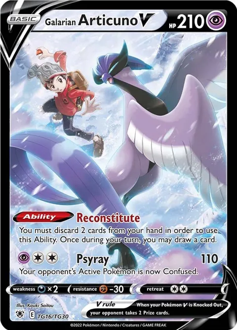 Galarian Articuno V #TG16/TG30 Holofoil Pokémon card from Astral Radiance Trainer Gallery