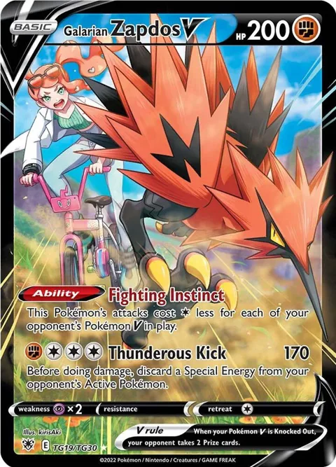 Galarian Zapdos V #TG19/TG30 Holofoil Pokémon card from Astral Radiance Trainer Gallery