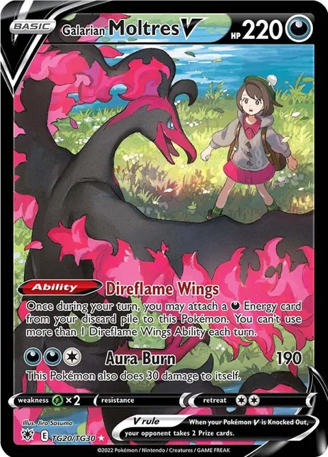 Galarian Moltres V #TG20/TG30 Holofoil Pokémon card from Astral Radiance Trainer Gallery