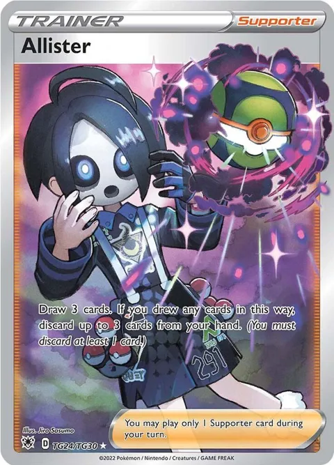 Allister #TG24/TG30 Holofoil Pokémon card from Astral Radiance Trainer Gallery