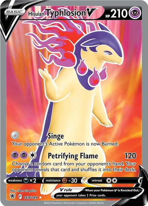 Hisuian Typhlosion V Full Art #169/189 Holofoil Pokémon card from Astral Radiance
