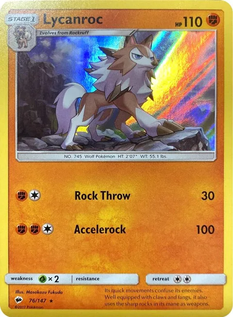 Lycanroc - 76/147 Water Web Holo #076/147 Holofoil Pokémon card from Miscellaneous Cards & Products