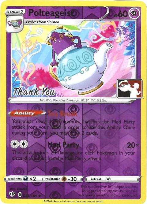 Polteageist - 83/189 Pokemon League [Thank You] #083/189 Reverse Holofoil Pokémon card from League & Championship Cards