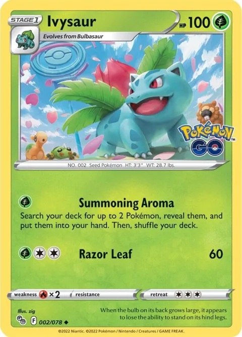 Ivysaur #002/078 Reverse Holofoil Pokémon card from Pokemon GO