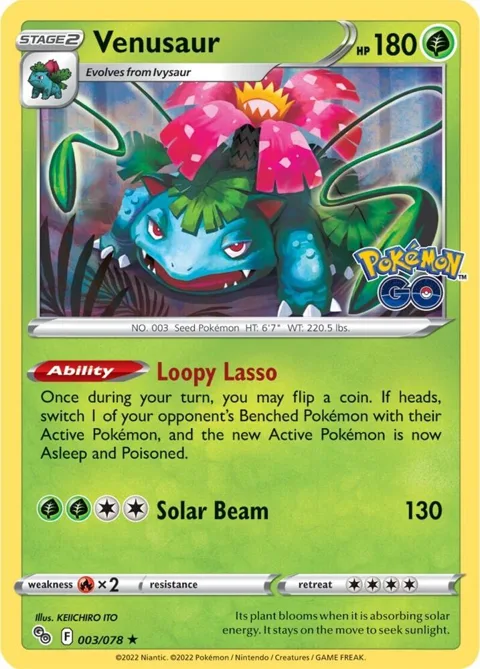 Venusaur #003/078 Holofoil Pokémon card from Pokemon GO