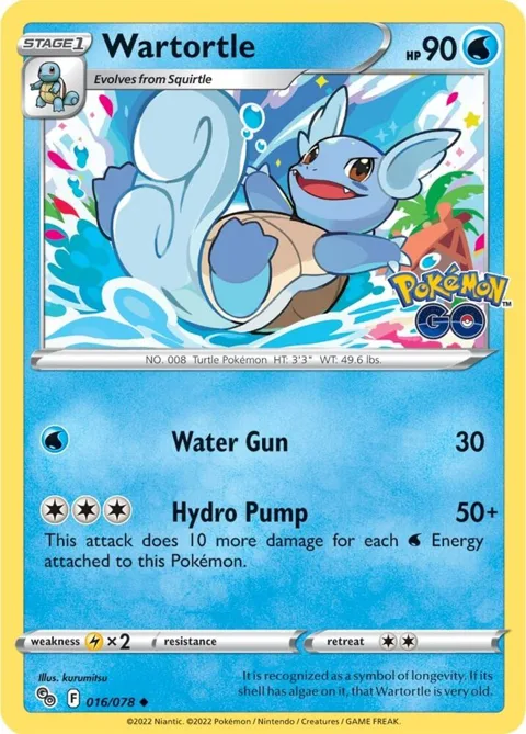 Wartortle #016/078 Reverse Holofoil Pokémon card from Pokemon GO