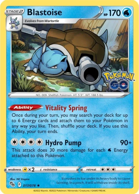 Blastoise #017/078 Reverse Holofoil Pokémon card from Pokemon GO