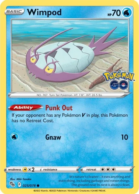 Wimpod #025/078 Pokémon card from Pokemon GO
