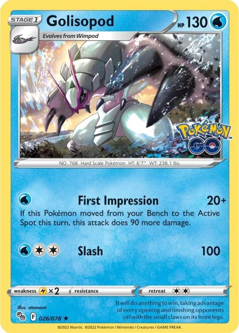 Golisopod #026/078 Holofoil Pokémon card from Pokemon GO
