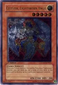 Celestia, Lightsworn Angel Ultimate Rare LODT-EN024 LODT 1st Edition Yu-Gi-Oh card from Light of Destruction