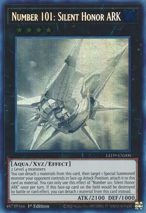 Number 101: Silent Honor ARK LED9-EN000 Yu-Gi-Oh card from Legendary Duelists: Duels From the Deep