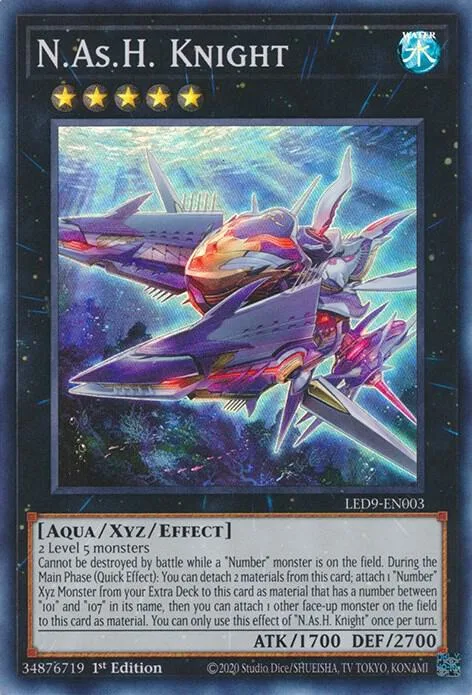N.As.H. Knight LED9-EN003 Yu-Gi-Oh card from Legendary Duelists: Duels From the Deep