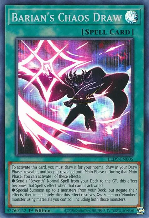 Barian's Chaos Draw LED9-EN005 Yu-Gi-Oh card from Legendary Duelists: Duels From the Deep