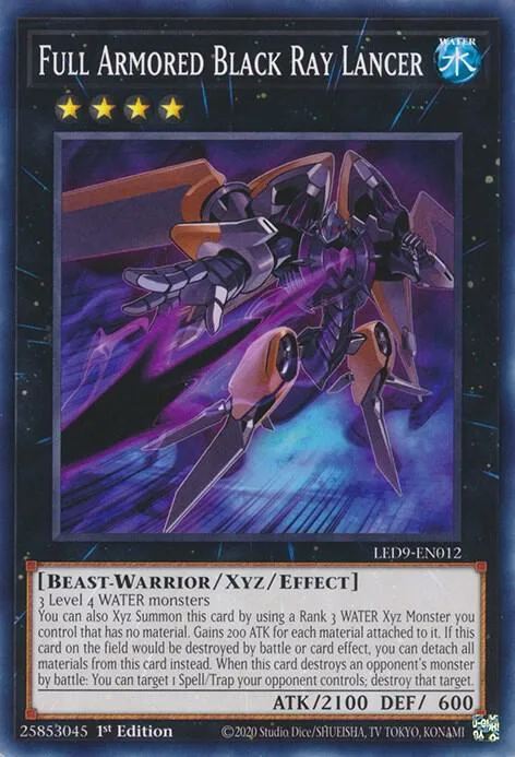 Full Armored Black Ray Lancer LED9-EN012 Yu-Gi-Oh card from Legendary Duelists: Duels From the Deep