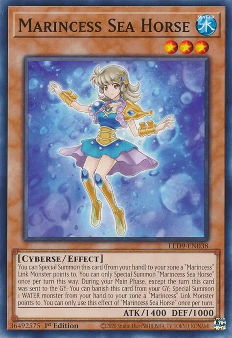 Marincess Sea Horse LED9-EN038 Yu-Gi-Oh card from Legendary Duelists: Duels From the Deep