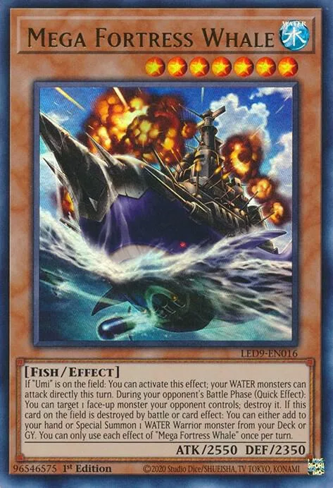 Mega Fortress Whale LED9-EN016 Yu-Gi-Oh card from Legendary Duelists: Duels From the Deep