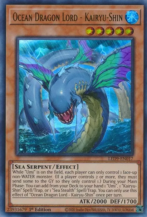 Ocean Dragon Lord - Kairyu-Shin LED9-EN017 Yu-Gi-Oh card from Legendary Duelists: Duels From the Deep