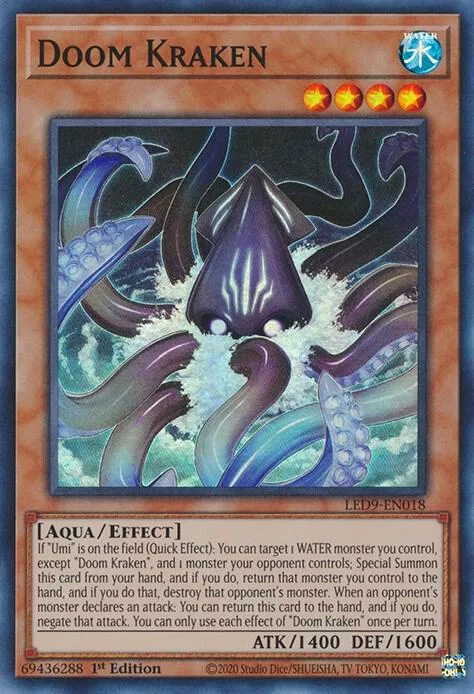 Doom Kraken LED9-EN018 Yu-Gi-Oh card from Legendary Duelists: Duels From the Deep