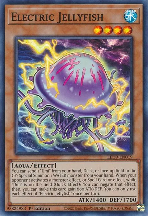 Electric Jellyfish LED9-EN019 Yu-Gi-Oh card from Legendary Duelists: Duels From the Deep