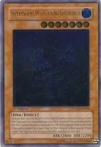 Superancient Deepsea King Coelacanth Ultimate Rare PTDN-EN034 Unlimited Yu-Gi-Oh card from Phantom Darkness