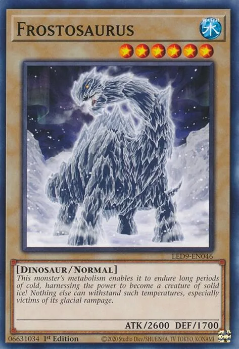 Frostosaurus LED9-EN046 Yu-Gi-Oh card from Legendary Duelists: Duels From the Deep