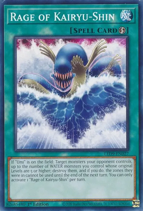Rage of Kairyu-Shin LED9-EN027 Yu-Gi-Oh card from Legendary Duelists: Duels From the Deep