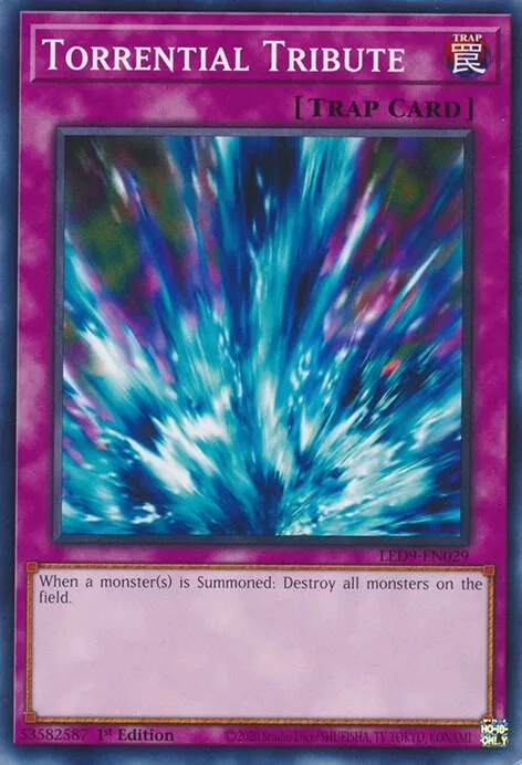 Torrential Tribute LED9-EN029 Yu-Gi-Oh card from Legendary Duelists: Duels From the Deep
