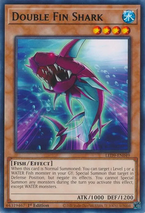 Double Fin Shark LED9-EN049 Yu-Gi-Oh card from Legendary Duelists: Duels From the Deep