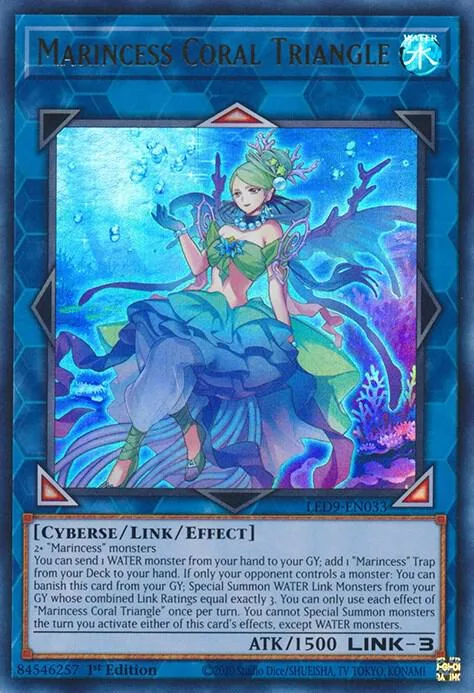 Marincess Coral Triangle LED9-EN033 Yu-Gi-Oh card from Legendary Duelists: Duels From the Deep