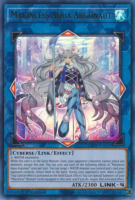 Marincess Aqua Argonaut LED9-EN034 Yu-Gi-Oh card from Legendary Duelists: Duels From the Deep