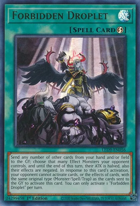 Forbidden Droplet LED9-EN056 Yu-Gi-Oh card from Legendary Duelists: Duels From the Deep