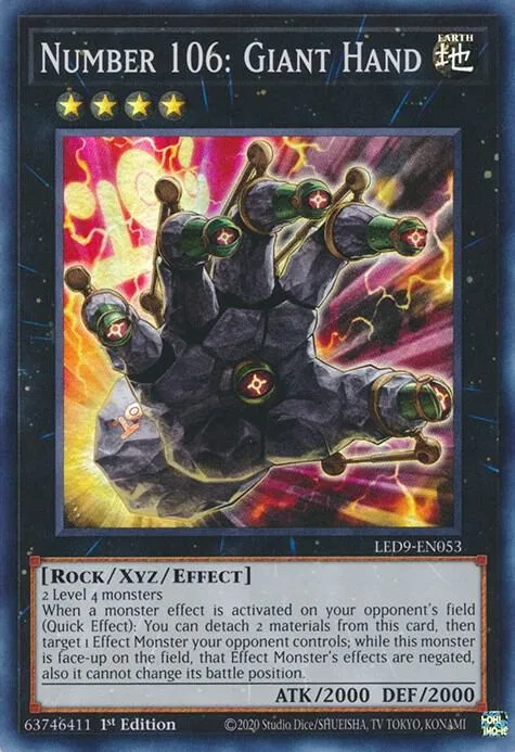 Number 106: Giant Hand LED9-EN053 Yu-Gi-Oh card from Legendary Duelists: Duels From the Deep