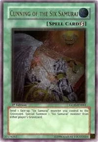 Cunning of the Six Samurai Ultimate Rare GLAS-EN061 1st Edition Yu-Gi-Oh card from Gladiator's Assault